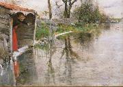 Carl Larsson By the River Loing oil painting reproduction